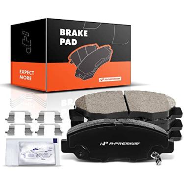 Imagem de A-Premium Conjunto de pastilhas de freio a disco de cerâmica frontal compatível com modelos selecionados Honda - Civic 2012 2013 2014 2015, com ferragens, 4 peças