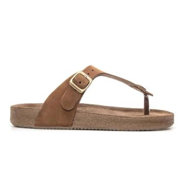 Imagem de Sandália Feminina Papete Couro Legitimo Burly Heads Leve Taupe 1 Tira (Taupe, BR, Adulto, Numérico, 39)