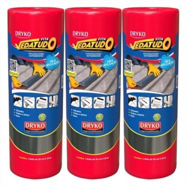 Imagem de Manta Asfáltica Auto Adesiva Aluminizada  45cm X 10m  Vedatudo - Dryko