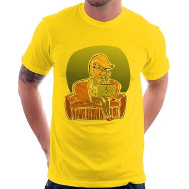 Imagem de Camiseta Home Office - Foca na Moda, Amarelo, M