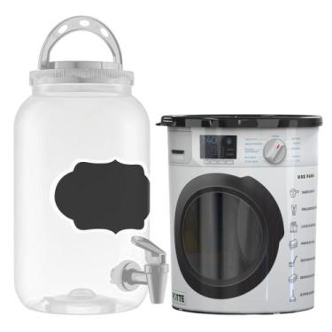 Imagem de Kit Lavanderia Pote Torneira 3,6L Amaciante Sabão Em Pó 2,1L - Bandeir