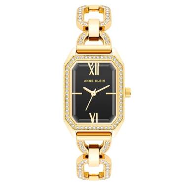 Imagem de Anne Klein Relógio feminino com pulseira com detalhes de cristal premium, Dourado
