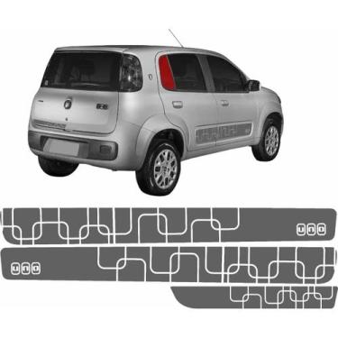 Imagem de Kit Faixa Lateral  Traseira Fiat Uno Vivace 2012 Grafite - Resitank