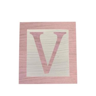 Imagem de Cubo Branco Letra Rosa Bebê com Aplique Festa Chá de Bebê Decoração 8x