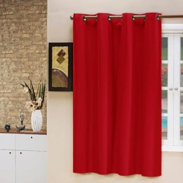 Imagem de Cortina Blecaute PVC Folha Única 1,40M x 80CM para Parede Janela Banheiro Sala Cozinha (VERMELHO)