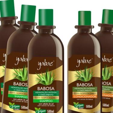 Imagem de Shampoo e Condicionador 500ml Babosa  Yabae 3 Shampoo e 2 Cond.
