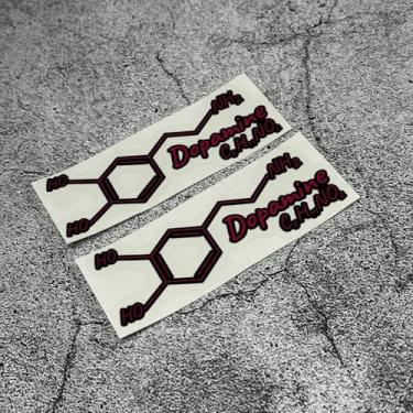 Imagem de Decalques de estilo de carro para adesivo de adrenalina dopamina, capacete, carro, caminhão, triângulo, janela, aplique faça você mesmo, 2 peças (E, 100 x 36 mm)