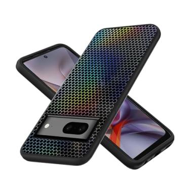 Imagem de jioeuinly Capa compatível com Google Pixel 7A capa de telefone TPU silicone macio 3D colorido reflexão a laser preta