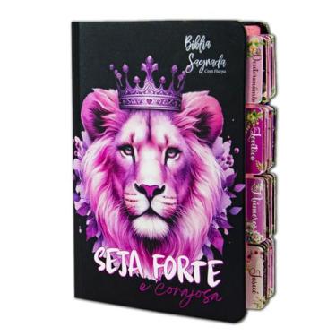 Imagem de Bíblia Sagrada Evangélica Com Índice Abas Adesivas Seja Forte e Corajo