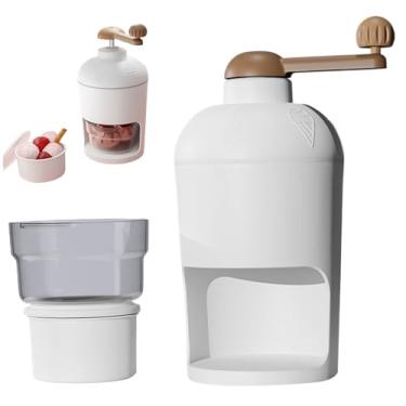 Imagem de Máquina de gelo raspado, máquina de cone de neve BPA de 24 cm com manivela e bandeja de cubos de gelo, triturador de gelo portátil, máquina manual de cone de neve para sorvete de cones de neve e lama