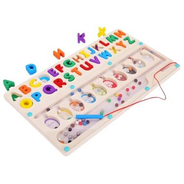 Imagem de Brinquedo de Coordenação Motora Tabuleiro Educativo Magnético Alfabeto e Cores Labirinto Didático para Crianças