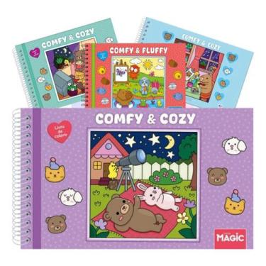 Imagem de Livro De Pintar Colorir Desenhos Comfy And Fluffy Animais - IMPORTWAY,