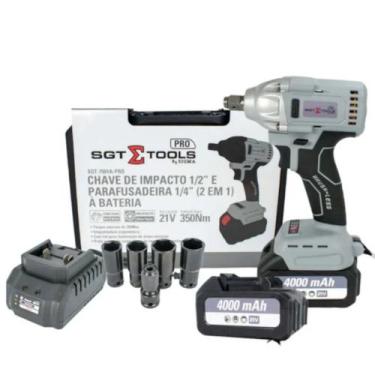 Imagem de Chave de impacto a bateria 21V 4Ah 1/2" Brushless com 2 baterias e ace