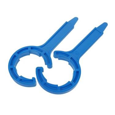 Imagem de Pacote com 2 removedores de tampa de barril de plástico - Ferramenta de garra de tampa de tambor químico com alças ergonômicas (azul, para calafetagem e abertura do frasco)