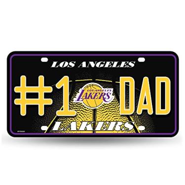 Imagem de Rico Industries NBA Los Angeles Lakers #1 DAD #1 Fan Metal Auto Tag 21,6 cm x 28 cm – Ótimo para caminhão/carro/SUV