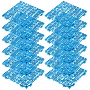 Imagem de 12 PÇS Paletes leves aninháveis paletes de plástico paletes de plástico para armazenamento no porão dentro do exterior mantém a carga longe de partes inferiores molhadas (30 x 30 cm)