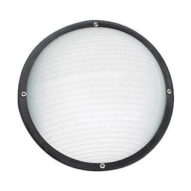 Imagem de Sea Gull Lighting 83057-12 Bayside Luminária externa para parede/teto embutida para ambientes externos, um - claro, preto