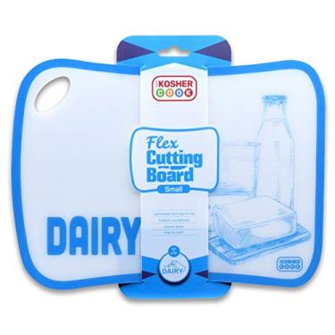 Imagem de Tábua de corte flexível azul leiteiro e protetor de balcão - leve, resistente ao odor, pode ser lavado na lava-louças - utensílios de cozinha codificados por cores