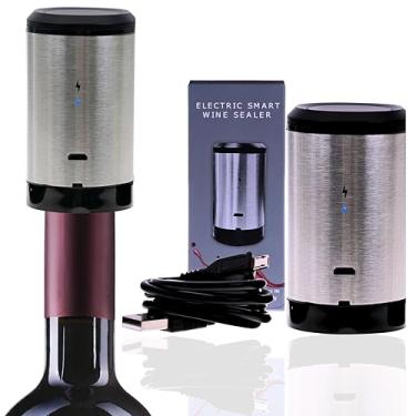 Imagem de O preservador de vinho, selador automático de bomba de vinho a vácuo, mantém o vinho fresco de 7 a 10 dias, ótimos acessórios de vinho - presente para entusiastas de vinho - Recarregável.