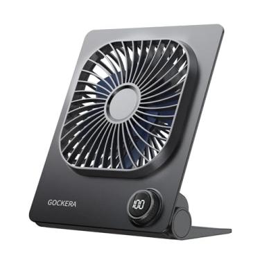 Imagem de Ventilador de mesa, ventilador ultrafino de 5000 mAh alimentado por bateria de 16,61 polegadas com vento potente, 100 velocidades ajustáveis e display digital, temporizador, ventilador portátil