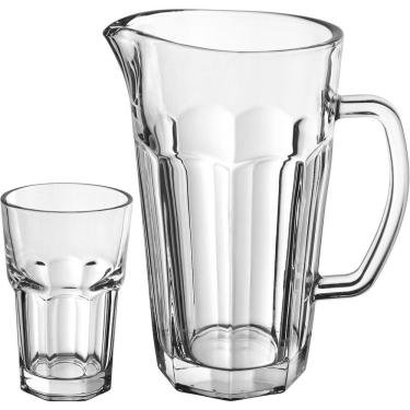 Imagem de Jogo 7 Peças Jarra/copos água Suco Para Refresco Home&co Eco Crystal 1l/300ml Transparente