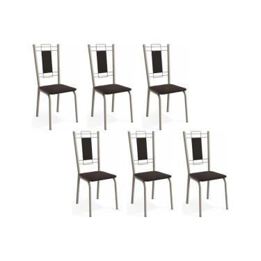 Imagem de Cadeira De Cozinha Florença C005 Kit 6 Un Niquel Preto 110