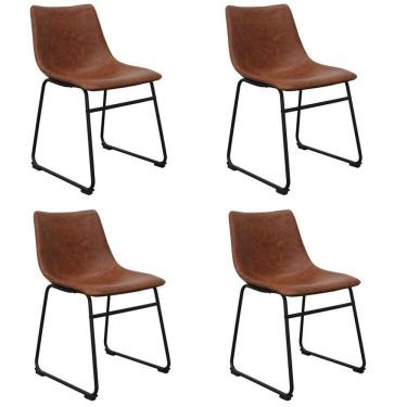 Imagem de Conjunto Com 4 Cadeiras Para Sala De Jantar Bruna Marrom