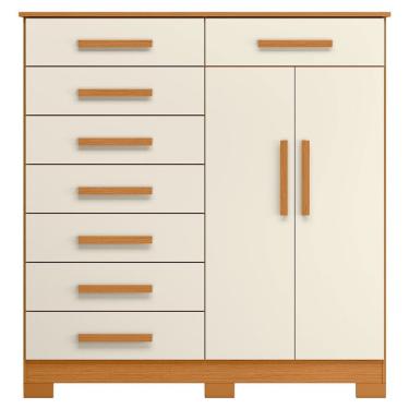 Imagem de Cômoda Sapateira Alta Julieta 8 Gavetas 2 Portas Cinamomo Off White