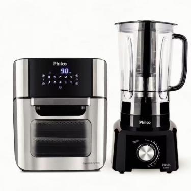 Imagem de Fritadeira Elétrica Air Fry Philco Oven + Liquidificador Preto Com Inox
