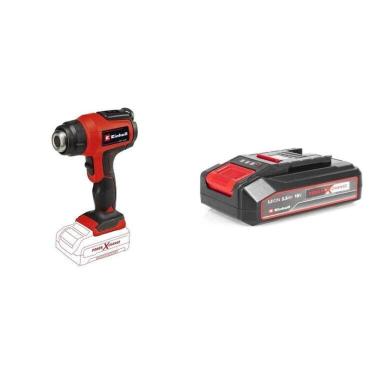 Imagem de Kit Soprador Termico A Bateria Te-ha 18 Li Com Bateria Power-x-change 18v 2,5 Ah Li Einhell Preto