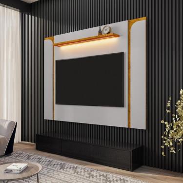 Imagem de Painel Suspenso Maresias Sala Tv Até 75 Polegadas Off White/Naturale