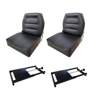 Imagem de Par de cadeiras almofadadas para barco de alumínio ou lancha com supor