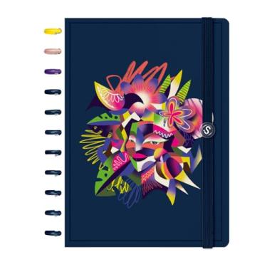 Imagem de Caderno de Disco ISCOOL Grande Flore(Ser) Índio Azul Marinho