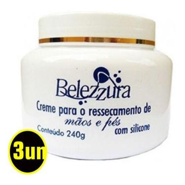 Imagem de Creme Ressecamento Mãos E Pés C/ Silicone Belezzura 240g 3un