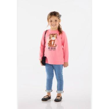 Imagem de Blusa Infantil Manga Longa em Meia Malha Up Baby, Rosa, 1