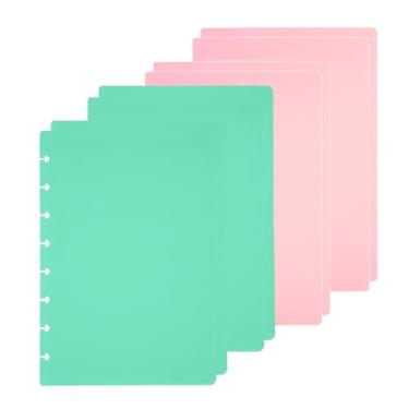 Imagem de ITSYHPRO Conjunto de 4 capas júnior para Happy Planner roxo compatível com Circa Arc TUL e Happy Planner (2 rosa e 2 azuis, júnior)