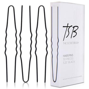Imagem de TSB Conjunto profissional de grampos de cabelo jumbo pretos Fura No.1 de 76 a 8,3 cm, 3 x retenção, estilo vintage - ideal para casamentos e eventos de moda - Confortável, antiderrapante e forte