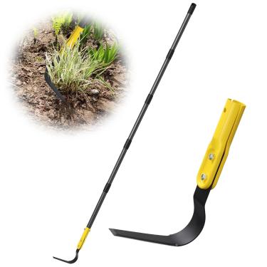 Imagem de Ferramenta extrator de ervas daninhas, ferramenta de jardim de chicote e foice de grama longa de 200 cm com lâmina de dois gumes, cortador de grama de lâmina giratória de aço afiado para ervas