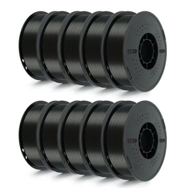 Imagem de Filamento PLA para impressora 3D, 1,75 mm, carretel de 10 kg, preto