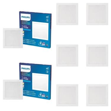 Imagem de 8 Luminária Plafon Led 24w Sobrepor Philips 4000k 30x30 Biv