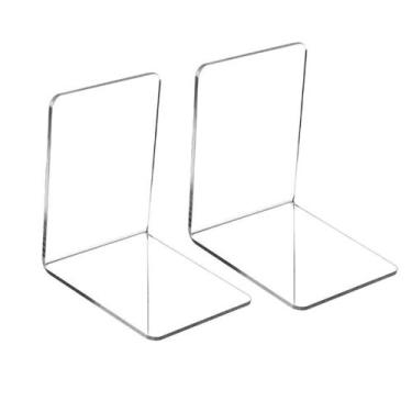 Imagem de Bibliocanto Cristal Suporte Apoio Livro Aparador Lateral Para Estante 