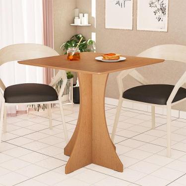Imagem de Mesa de Jantar Quadrada Lara 4 Lugares 70x70 Base em X em Mdf - Nature