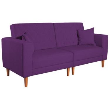 Imagem de Sofá 03 Lugares Living Ponza Suede - Doce Sonho Móveis, Roxo