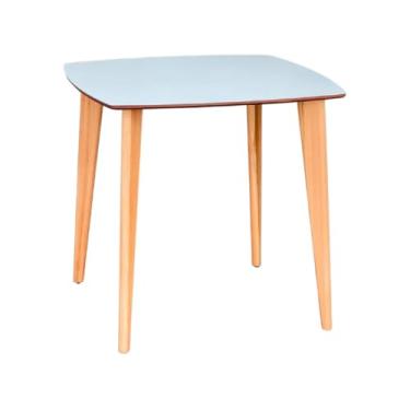 Imagem de Mesa de Jantar Quadrada 80cm em Madeira Maciça Dina (Branco, 80cm, Madeira)