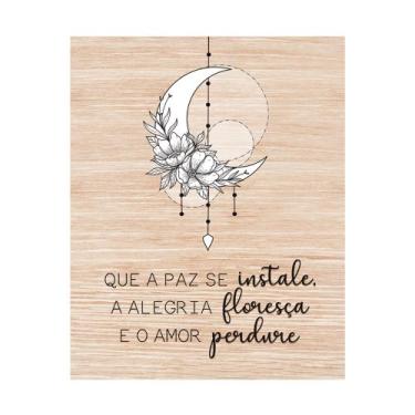 Imagem de Placa Decorativa 20x25 Frase Motivacional Paz Alegria Amor - Estúdio A