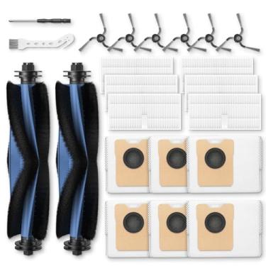 Imagem de Acessórios C10 para aspirador de pó robô Eufy C10, pacote com 22 peças de substituição incluem: 2 escovas principais, 6 filtros laváveis, 6 escovas laterais, 6 sacos de pó, 2 ferramentas de limpeza
