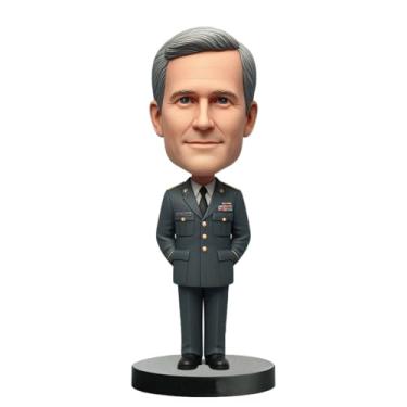 Imagem de Uniforme Militar Homem Bobblehead Feito à Mão a partir da Sua Foto Presente Elegante para Pai Namorado Irmão Decoração Honrosa para Prateleiras de Exibição Presente Perfeito para Entusiastas Militares