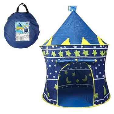 Imagem de Barraca Cabana Infantil Dobravel Castelo Para Meninos e Meninas Tenda (Azul)