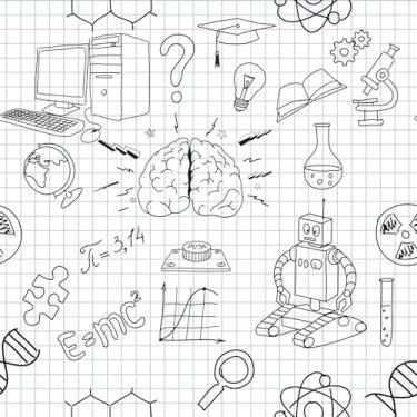 Imagem de Papel De Parede 3m Adesivo Quadriculado Sala Ciência Estudo