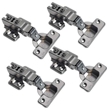 Imagem de Kit 4 Dobradiças 35Mm Reta Pistão Amortecedor Calço Slide On